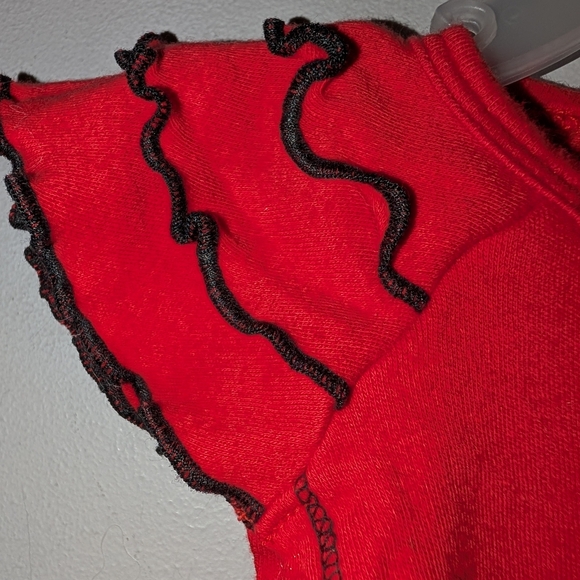 🏀 Red Toronto Raptors Baby Girls Onesie Ruffled Cap Sleeves Sparkly Lettering - Picture 4 of 6